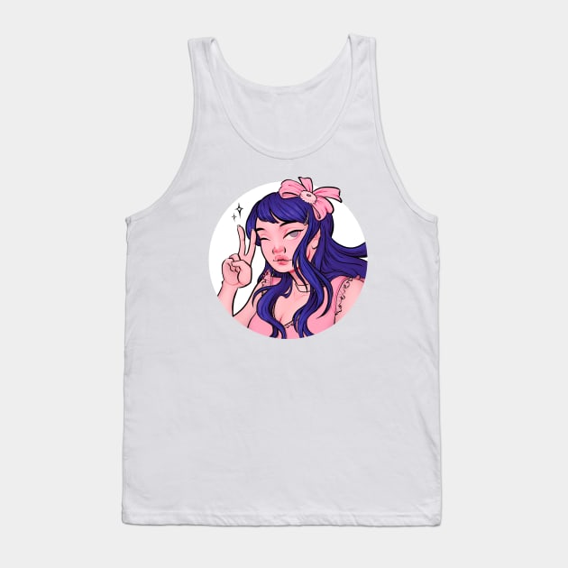 Sayaka Sticker Tank Top by acearose